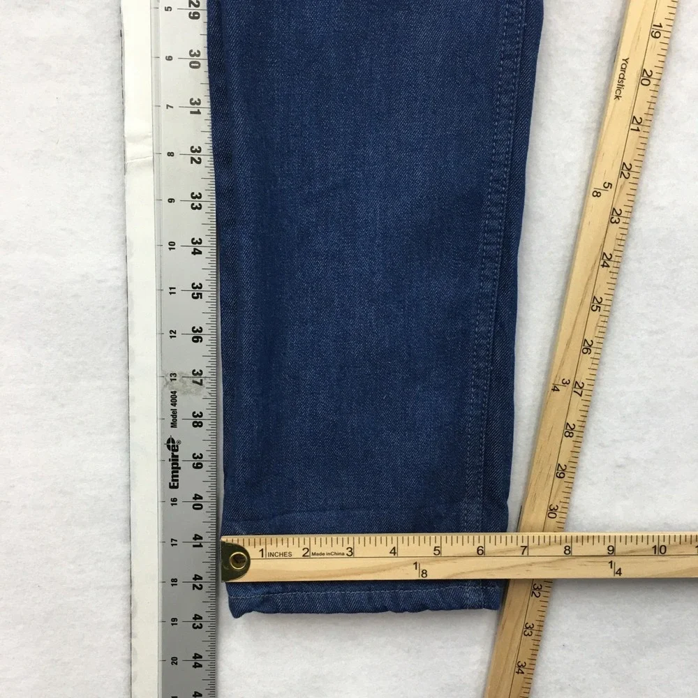Gustin Mens Slim Fit Raw Denim Jeans Fleece Lined Dark Wash Blue Size 32 #236
